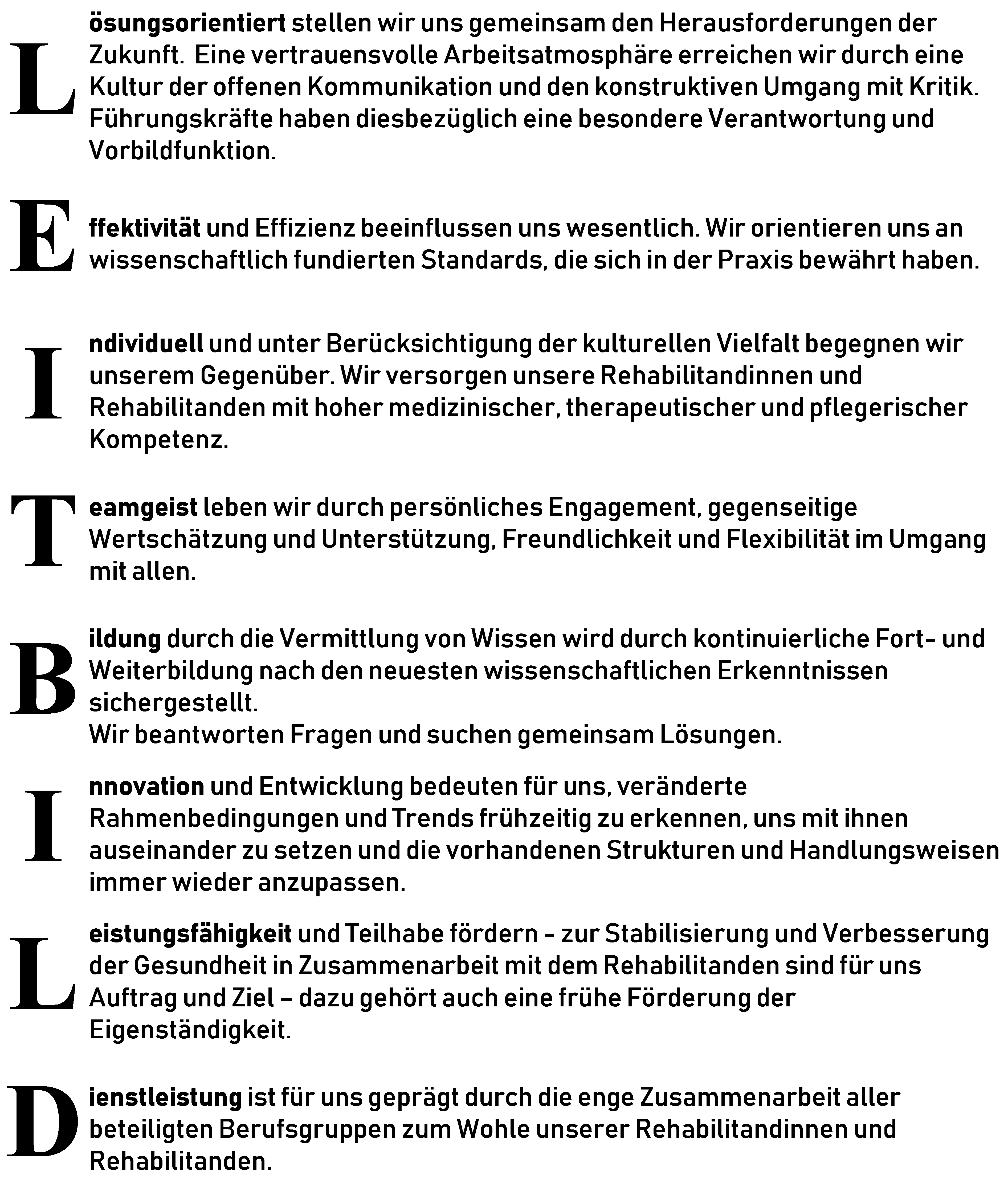 Leitbild der Montanus-Klinik Leitbild der Montanus-Klinik